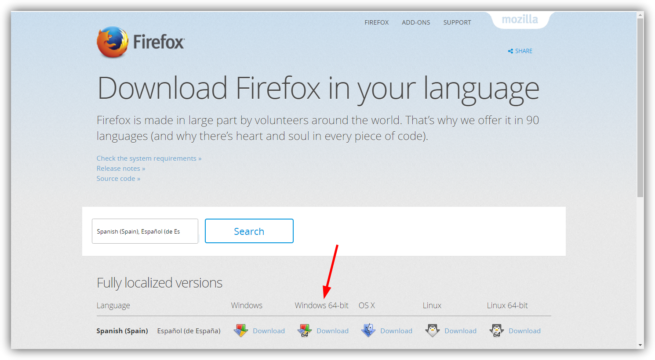 Descargar Firefox 64 bits