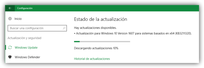 Parche de emergencia KB3211320 para Windows 10