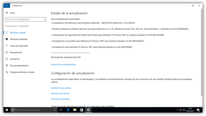 Windows 10 Anniversary Update Actualizaciones acumulativas