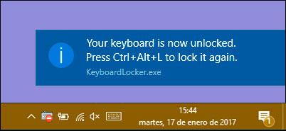 notificaciones Keyboard locker