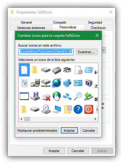 Escoger nuevo icono para carpeta de Windows 10