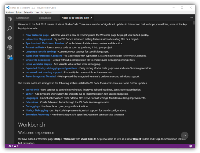 Visual Studio Code 1.9