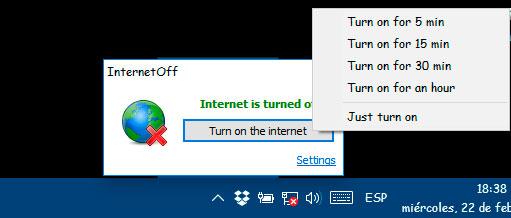 bloquear conexión a Internet