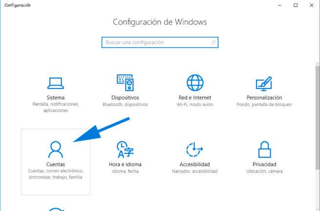 cuenta usuario Windows 10