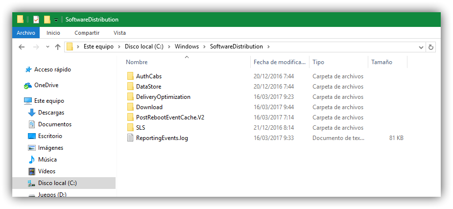 Windows softwaredistribution datastore logs