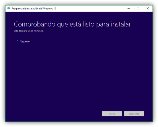 Comprobando actualizacion Windows 10 Creators Update RTM