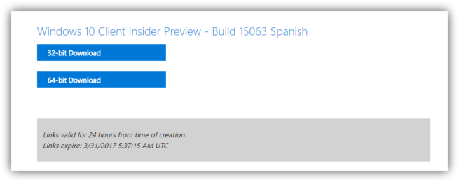 Descargar Windows 10 Creators Update RTM 32 y 64 bits