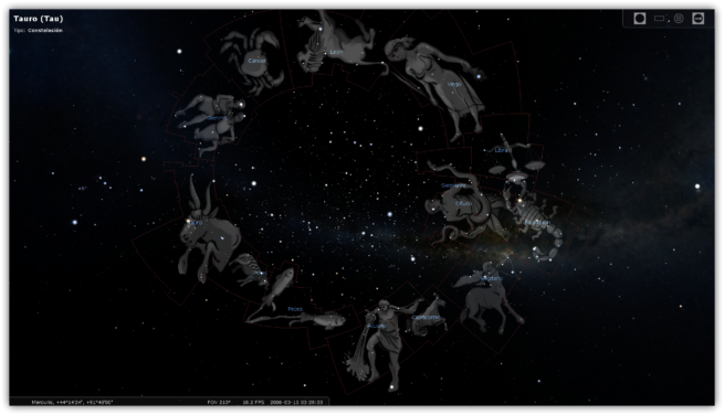 Stellarium - Zodiaco