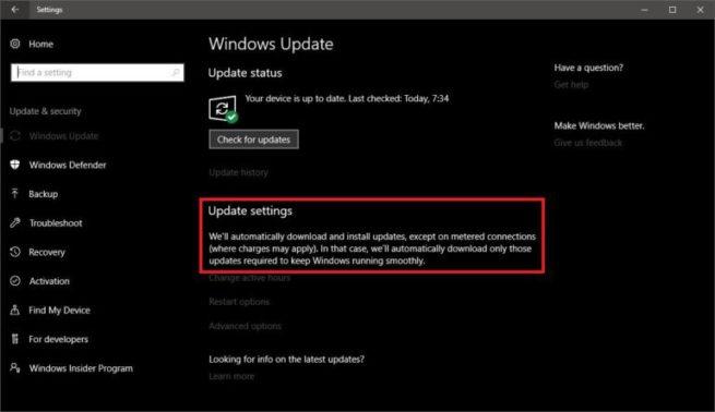 Windows 10 Creators Update Actualizaciones redes medidas