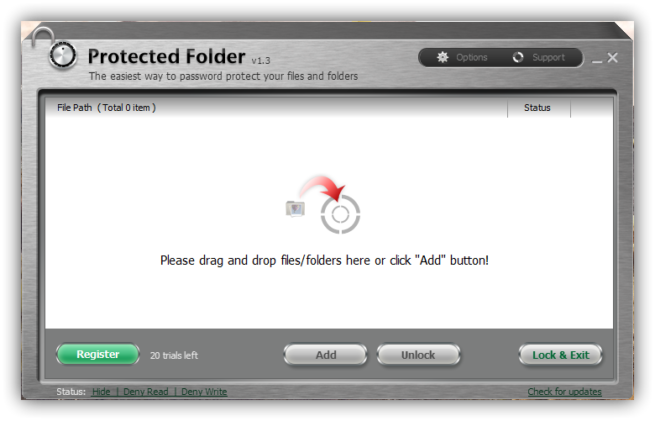 Principal IObit Protected Folder