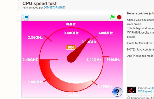 CPU speed test