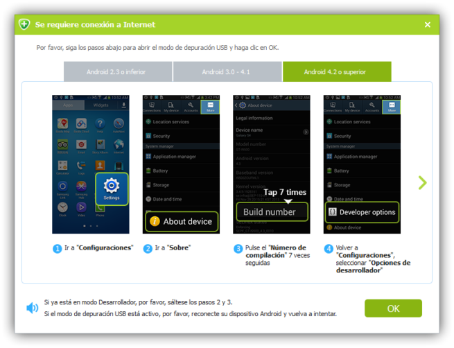 Aiseesoft FoneLab Android - Conectar a PC