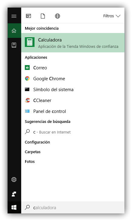 Buscar programas Cortana Windows 10