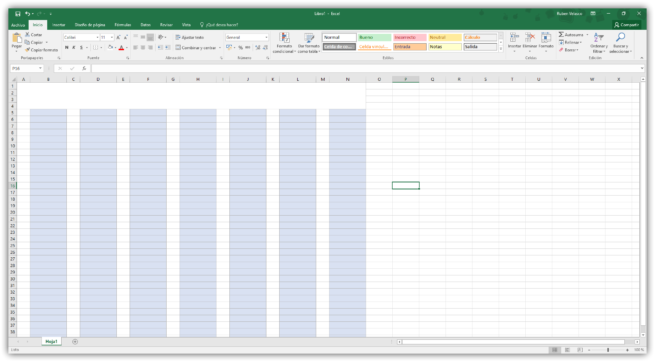 Hacer un calendario en Excel desde cero - Dar formato inicial a las celdas