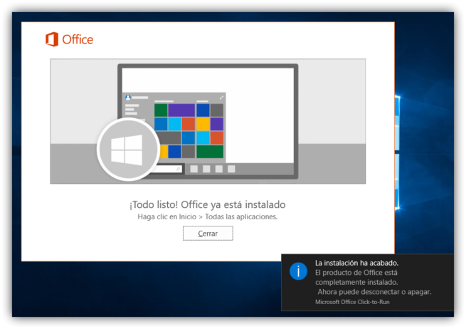 Microsoft Office 2016 instalado