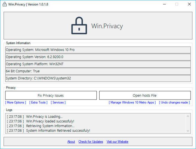 privacidad en Windows 10