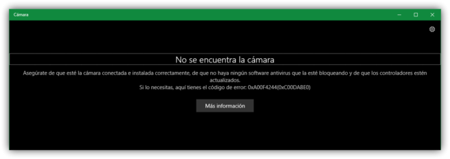 Error camara Windows 10