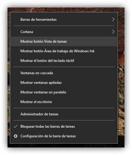 Vista de tareas barra de tareas Windows 10