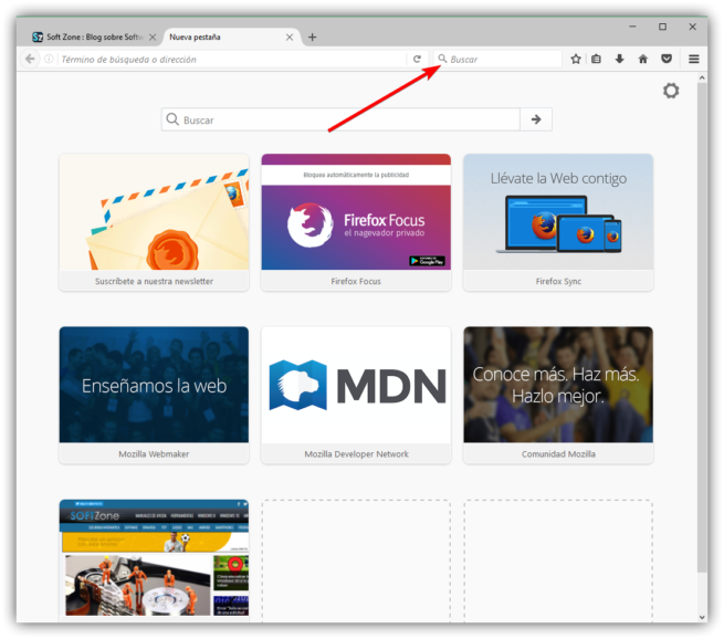 Barra de búsqueda Firefox