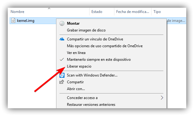 Borrar archivo sincronizado OneDrive Windows 10 Fall Creators Update