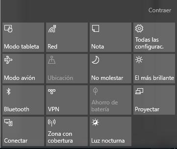 Centro de actividades Windows 10
