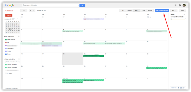Activar nuevo Google Calendar