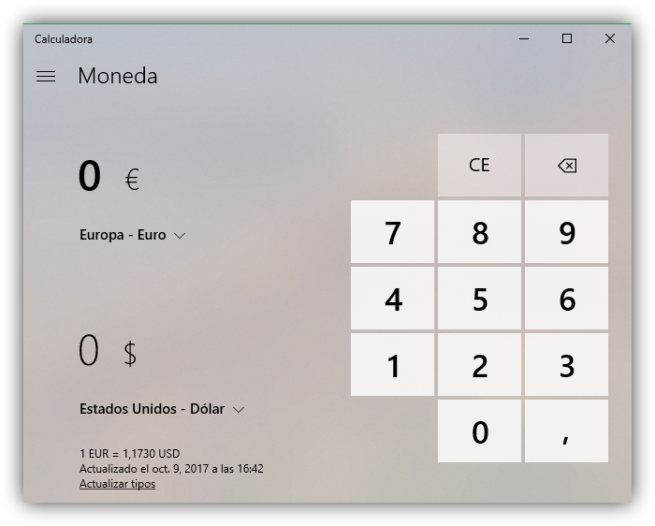 Calculadora Windows 10 Fluent Design