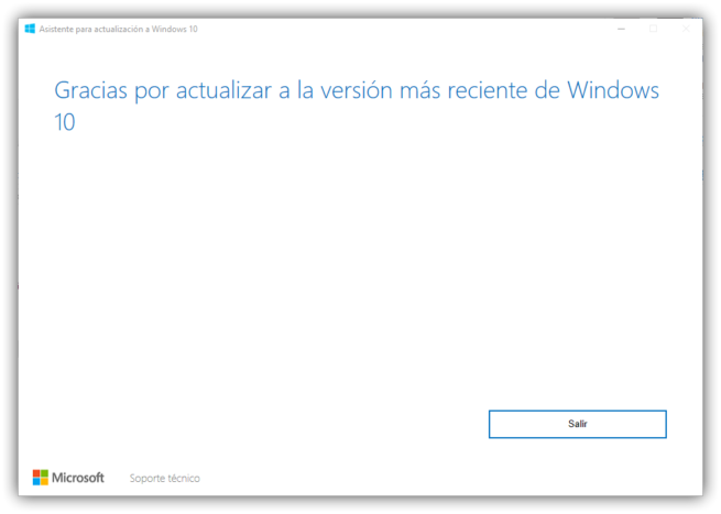 Gracias actualizar Windows 10 Asistente