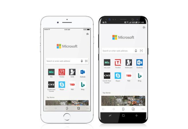 MS Edge en Android y iOS