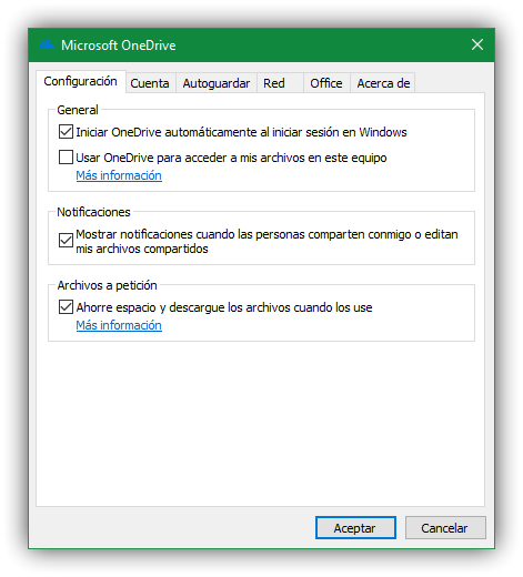 OneDrive - Sincronización bajo demanda Windows 10 Fall Creators Update