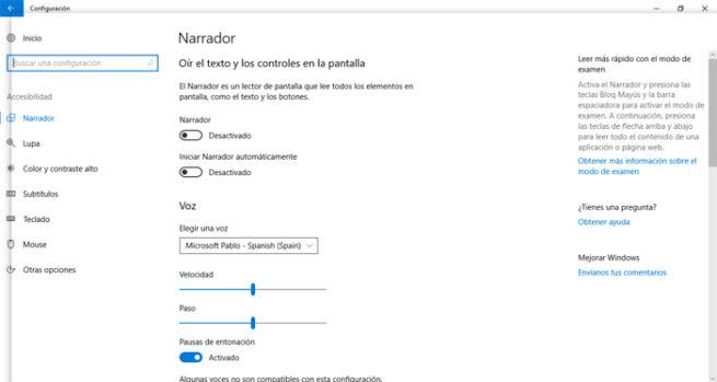Accesibilidad Windows 10