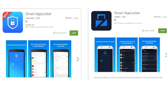 Imágenes de dos apps malware