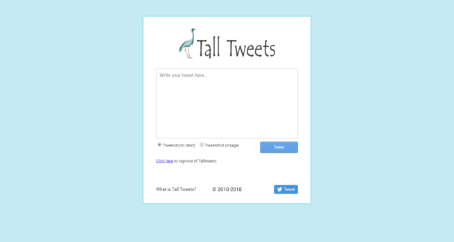 Publicar mensaje Tall tweets