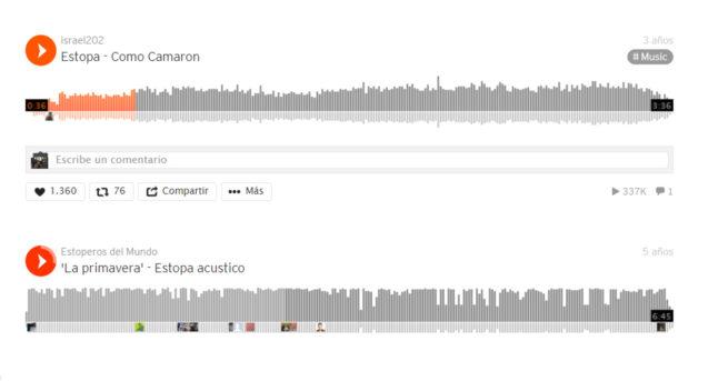 Imagen de cómo se previsualizan las canciones en SoundCloud mediante extensión de Google Chrome