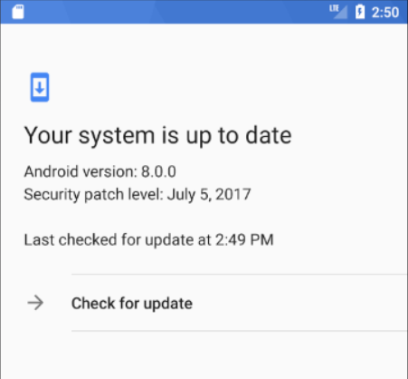 Actualizaciones Android Oreo