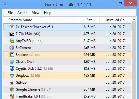 Geek Uninstaller Windows 10