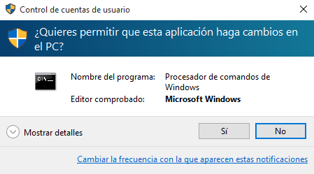 Ejecutar con permisos de administrador en Windows 10