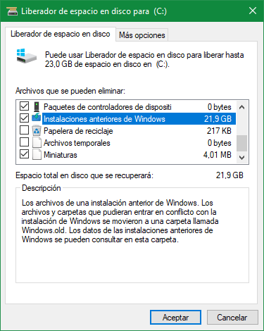 Instalaciones anteriores de Windows 10 Spring Creators Update