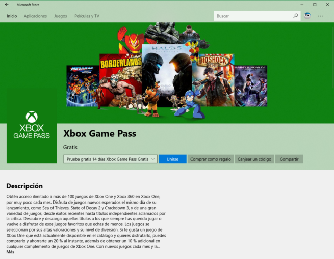Microsoft Store Xbox Game Pass 14 días gratis