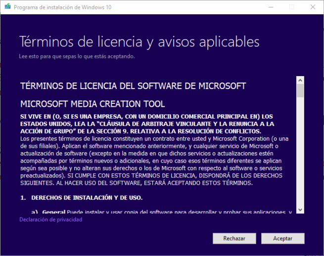 Windows 10 Spring Creators Update - Licencia creacion de medios