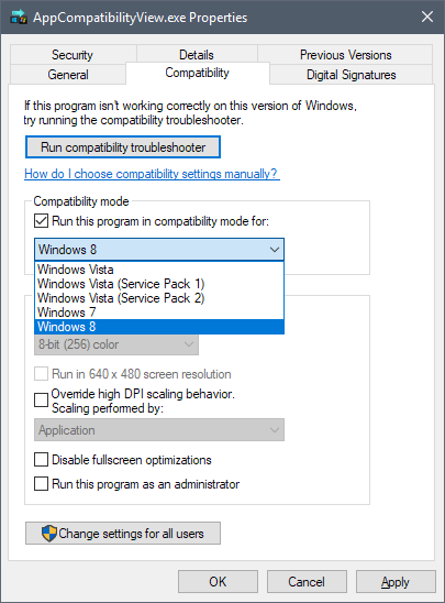 modo compatibilidad en windows 10
