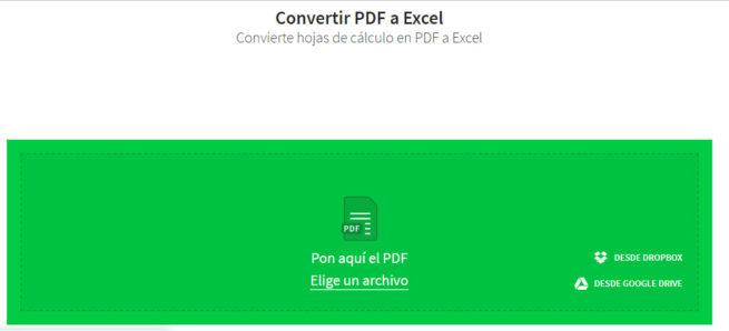 PDF a Excel