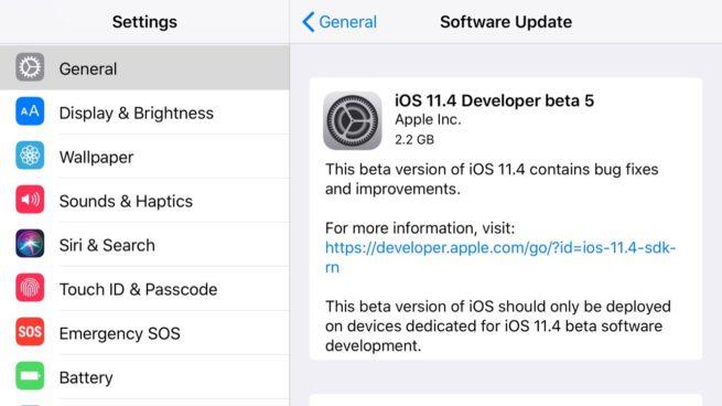 Beta iOS 11.4