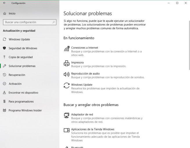 Solucionar problemas Windows 10