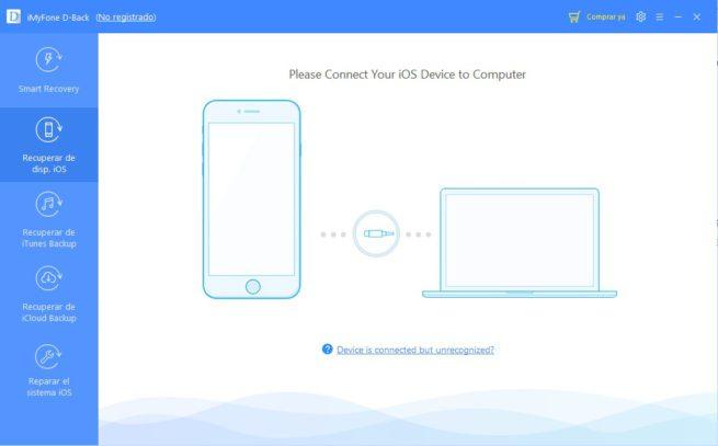 iMyFone D-Back iPhone Data Recovery - Conectar iPhone