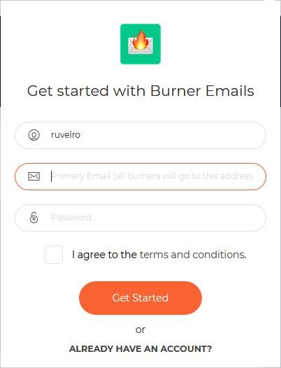Registro Burner Emails