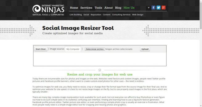 Social Image Resizer Tool