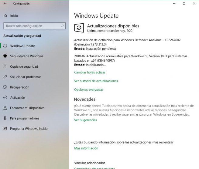 Actualizaciones acumulativas KB4340917 Windows 10 April