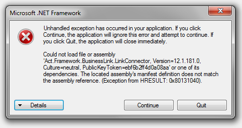net compact framework error