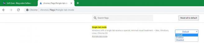 Google Chrome Flag Single Tab Mode